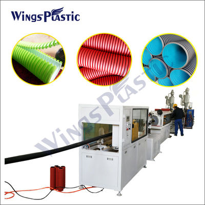 Dây chuyền ép đùn ống thoát nước DWC điều khiển PLC với máy đùn trục vít đơn