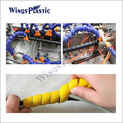Máy đùn ống ống bảo vệ xoắn ốc PE PP PA với máy đùn trục vít đơn