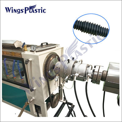 PLC PE Post Tension Spiral Plastic Corrugated Pipe Making Machine 105kw 350kg/h