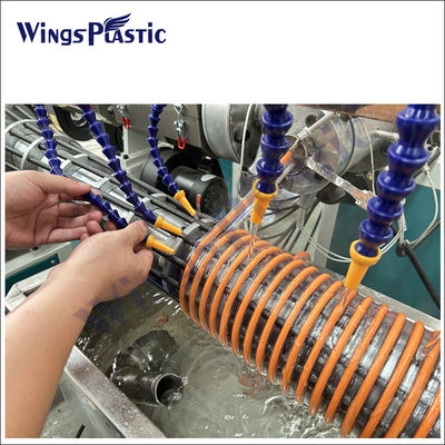 PVC xoắn ốc tăng cường ống hút ống ống sản xuất quá trình máy làm extrusion